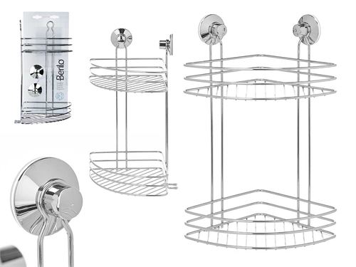 SUPORTE DE CANTO DUCHE EM AÇO INOX COM 2 NIVEIS