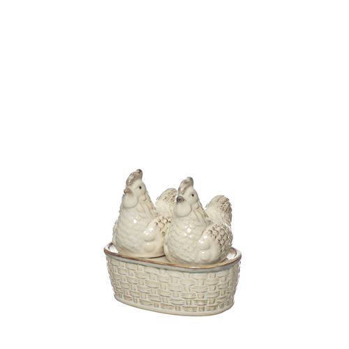 29233 CERÂMICA DECORATIVA - GALINHAS 20X13X18CM