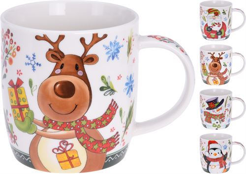 Q75600610 CANECA CERAMICA NATAL 370ML 4SORTIDOS