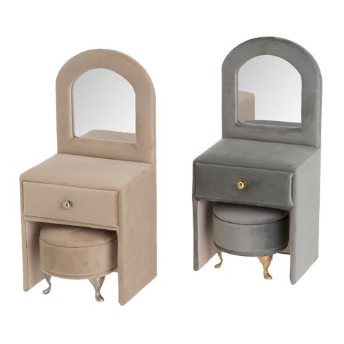 806500 CAIXA DE JOIAS 2/C MDF-VELUDO 11X9X23CM