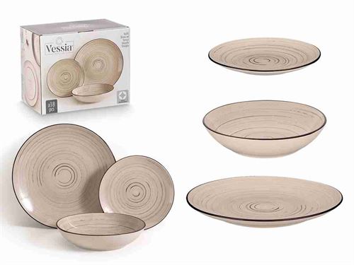 10577 SERVIÇO DE MESA 18 PEÇAS ESPIRAL COR TERRA