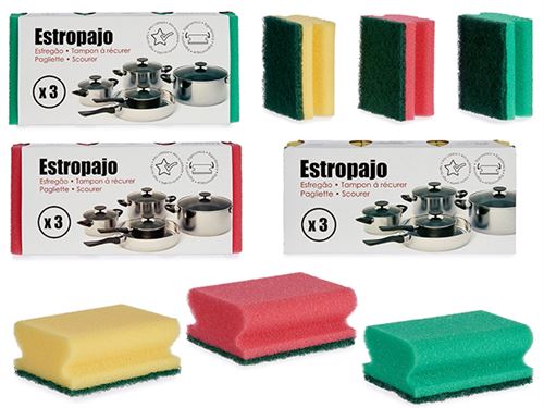 06518 CONJ.3 ESFREGOES SORT 3 20,5 x 9,5 x 4 CM