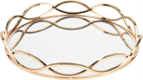 AAE324660 BANDEJA BRONZE COM ESPELHO 23CM