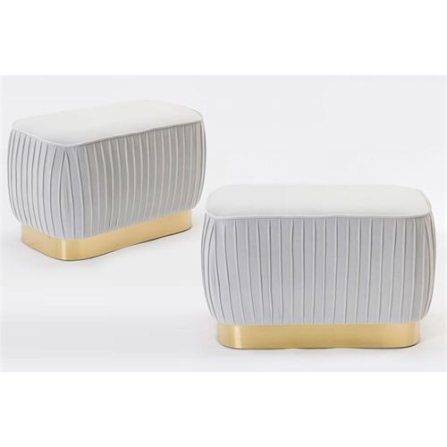 P070289707 PUFF VELUDO CINZA 62X35X40CM