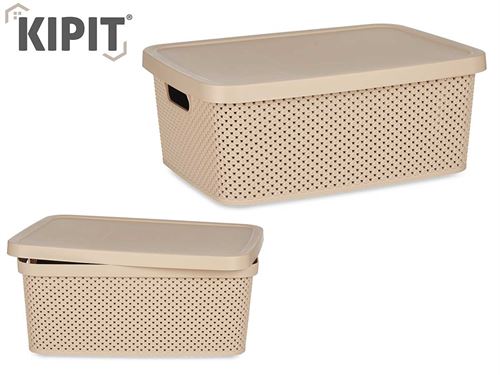 86645 CESTO ORG PL 13L C/TAMPA 39 x 28 x 15 CM