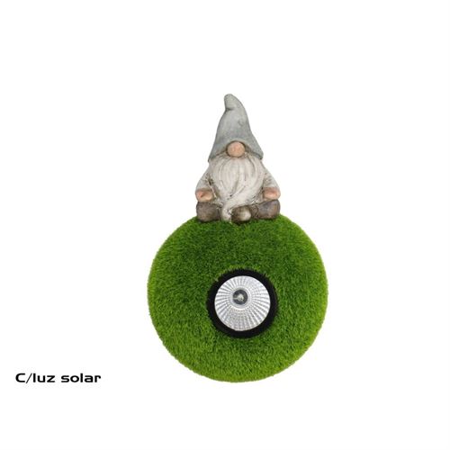 136837 GNOMO NA BOLA C/LUZ SOLAR 16X16X26 CM