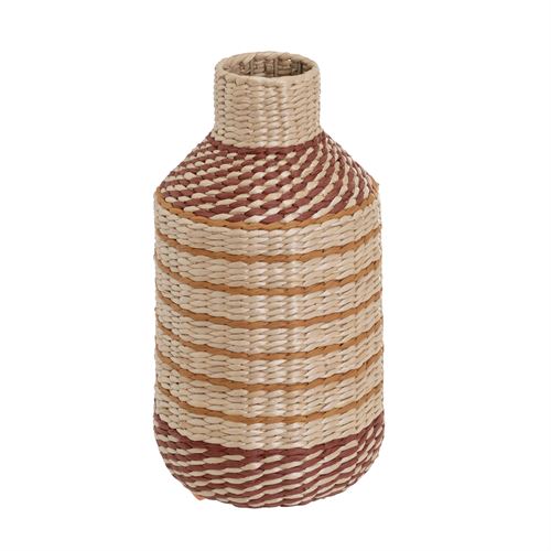 803954 VASO FIBRA NATURAL-PAPEL-METAL 24,50 X 24,50 X 45 CM