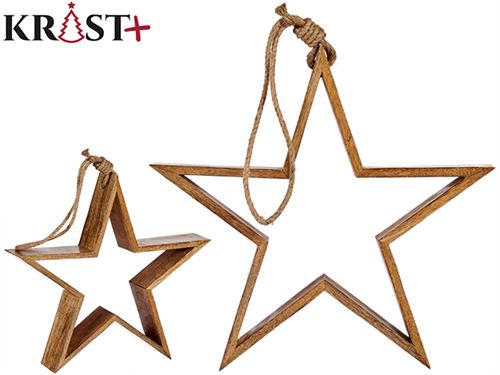 84592 ESTRELA NATAL MADEIRA DECORATIVA PENDURAR 40CM