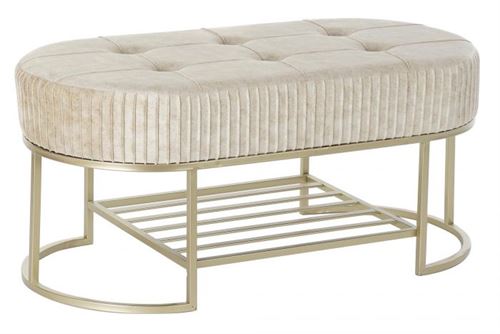 MB-193708 BANQUETA POLIÉSTER METAL 100X48X47 BEGE
