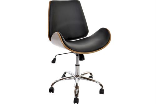 MB-208345 CADEIRA PU NOGUEIRA 52X58,5X98 AJUSTAVEL CROMADO