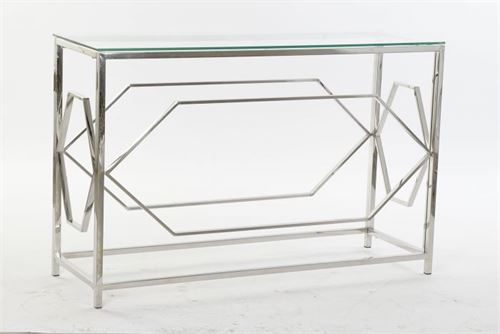 MB-189834 CONSOLA INOX VIDRO 120X40X78 PRATEADO