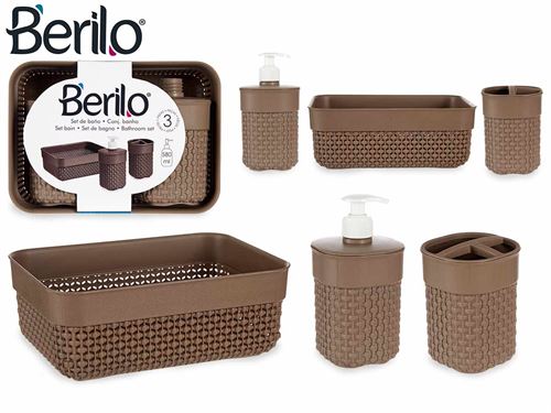 81649 CONJ 3PÇAS WC CASTANHO 23,5 x 16,9 x 9 cm.