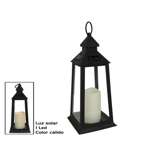 134475 LANTERNA SOLAR DE JARDIM 1 LED QUENTE 14X31.5CM
