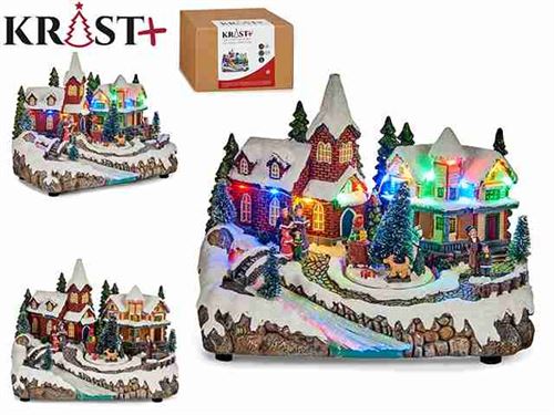88701 CASA RESINA PEQ C/MOV, MUSICA E LUZ 25X20X14CM