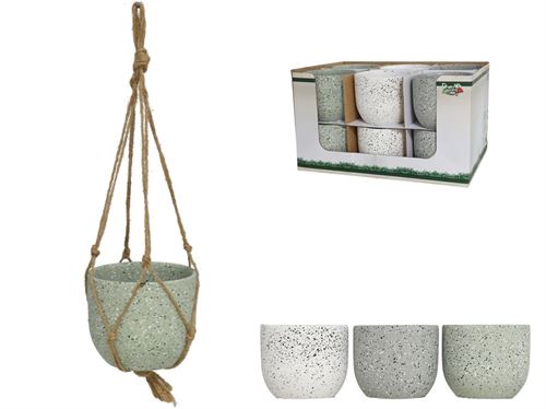 75988 VASO FLORES CERÂMICA PENDURAR 12X10 SORT
