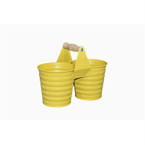 VASO DUPLO AMARELO C/PEGA 22X11X10,60CM