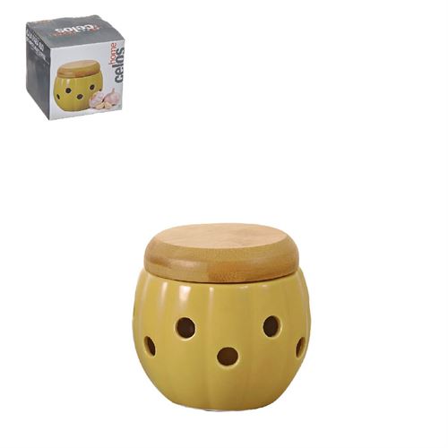24345 CAIXA P/ ALHOS PORCELANA E BAMBU C 11,00 L 11,00 A 10,50