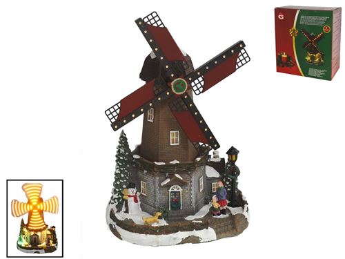 764957 CENA NATAL MOINHO LED SOM MOV 35CM