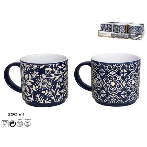 017297 CANECA EMPILHÁVEL 390ML NATURE GRES 2 SORTIDOS