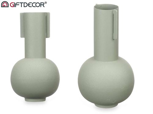 90901 JARRA DECORATIVA AÇO VERDE CLARO 27CM