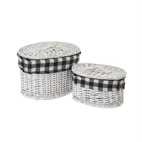 800819 CESTAS NATURLIFE BRANCO SET2 36X26X25CM