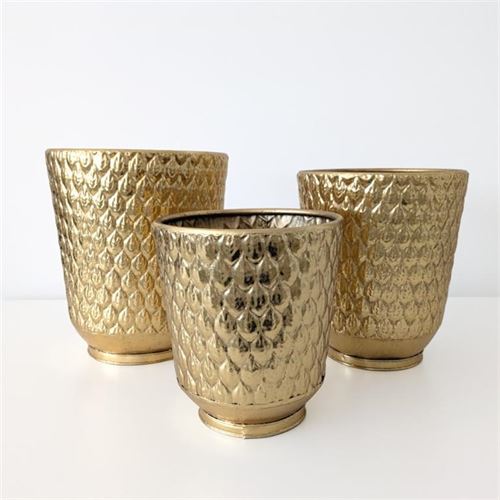 127034423 VASOS DE METAL SET3 26X30/23.5X28/20.5X24 CM