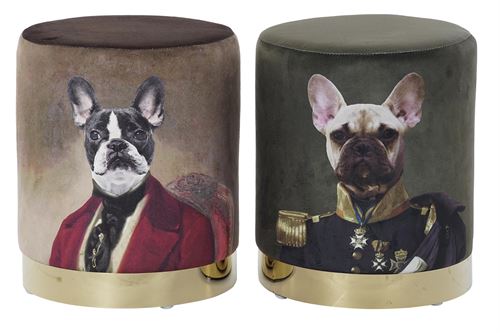 LD-190970 PUFF POLIESTER METAL 32X32X38 PERRO 2 SORT