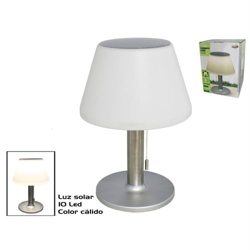 134550 LÂMPADA SOLAR DE JARDIM CROMO 10 LED QUENTE 20X28CM