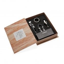 21220107 CONJUNTO 4 ACESSÓRIOS VINHO XADREZ