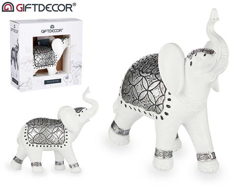 77927 ELEFANTE RESINA GR BRANCO 27,5 x 12 x 27,5 cm.