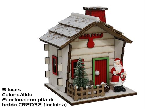 178097 CASA DA ARVORE NAT C/5LUZES 12,5X12,5X14CM
