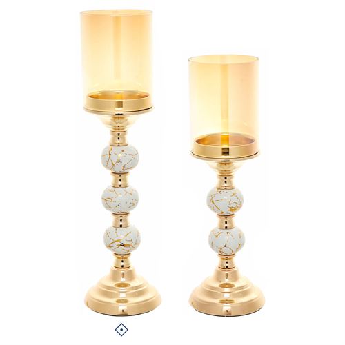 78915 CASTIÇAL DECORATIVO EM METAL E VIDRO C 11,50 L 11,50 A 41,50
