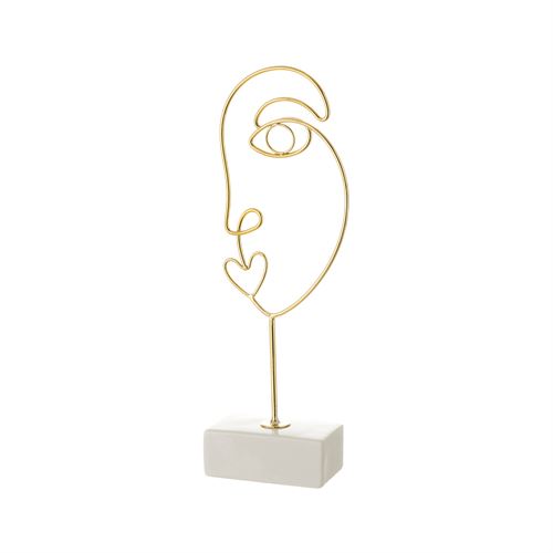 802827 FIGURA METAL CERAMICA OURO 12,3X6,3X33