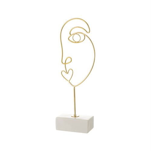 FIGURA METAL CERAMICA OURO 12,3X6,3X33