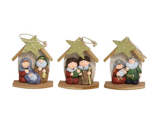 PRESEPIO PINGENTE MDF 3SORT 11X4,5X14CM