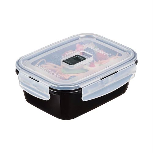 5425329 RECIPIENTE RETANGULAR HERMÉTICO 82CL PURE BOX NEGRO LUMI