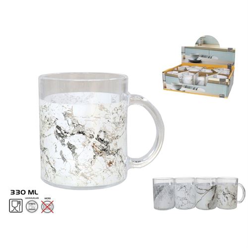 279091 CANECA DE VIDRO 330ML 4 SORTIDOS