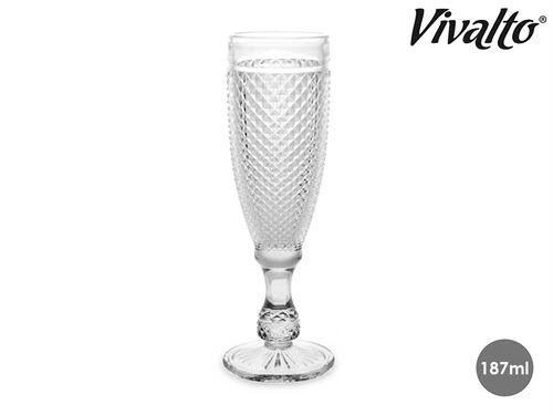 FLUTE CHAMPAGNE DIAMANTE TRANSP 185ML X6