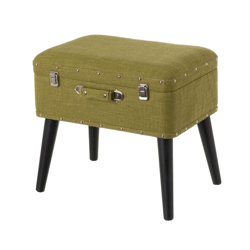 804144 PUF BANCA ESTOFADO EM TECIDO VERDE 50 X 35 X 46 CM