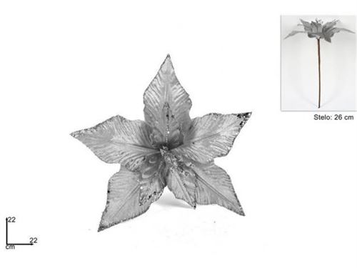 95234 FLOR PRATA NATAL 40CM