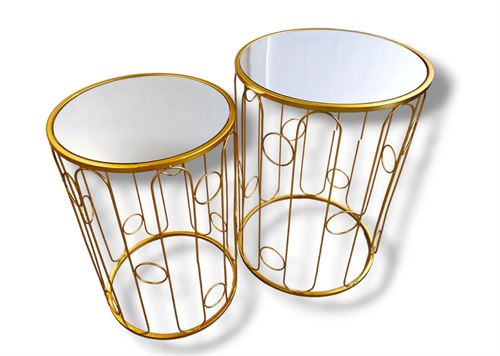 127030967 MESA APOIO MTL DOURADO CONJ.2 38X52CM/32X48CM