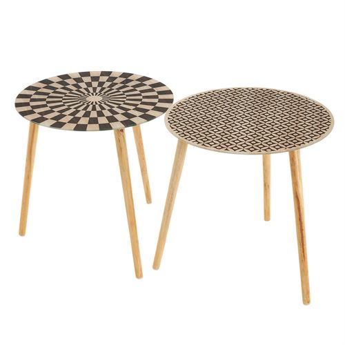 803036 MESA 2/M CRISTAL-MADEIRA 40 X 40 X 40 CM