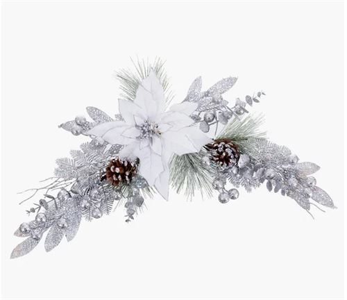 722063 PENDENTE PORTA POINSETTIA BRANCO 73 CM
