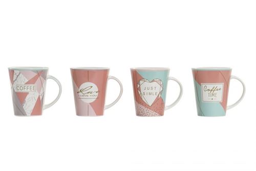 PC-193822 CANECA PORCELANA 12X9X11 350ML MODERNO 4 MOD