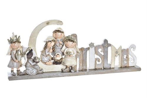 NV-198190 FIGURA RESINA 25X4X10,50 MENINOS CASTANHO