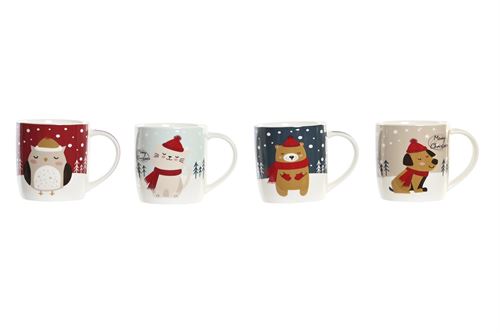 NV-197428 CANECA PORCELANA 12,5X8,5X9,5 350ML ANIMAIS 4MOD