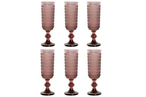 PC-209954 CONJUNTO DE COPOS 6 VIDROS 7X7X20 150ML, ROSA