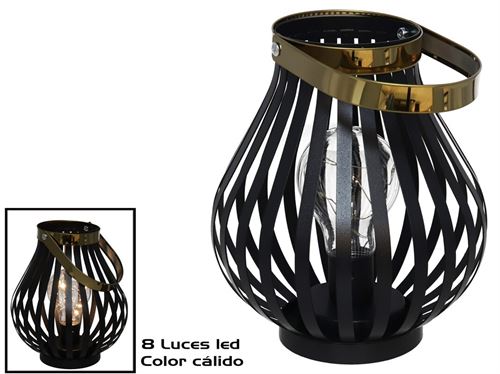 416335 LANTERNA COM LUZ LED MTL 19CM