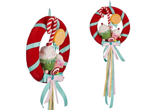 79022 COROA NATAL CANDY 40CM