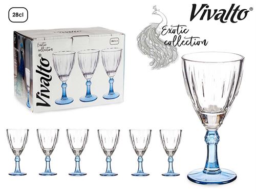 78064 COPO VIDRO AZUL 275ML PK6